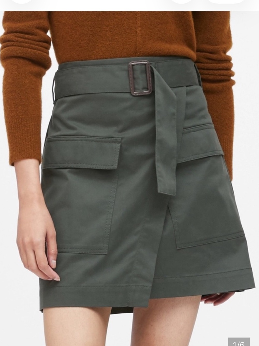 Banana Republic Olive Green Utility Wrap Skirt with Belt